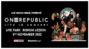 One Republic Rishon Lezion Live Park November 08, 2022 tickets.